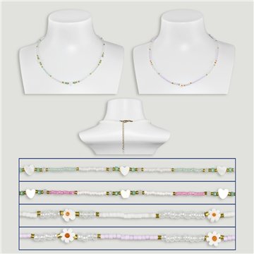 Collar cierre acero. 04. Flor y corazón