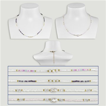 Collar cierre acero. 05. Perla