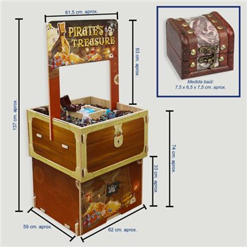 PIRATE'S TREASURE. Display with tumbled stones and beads