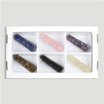 Ponta. Orgonite minerais sortidos. aprox. 7,5x2cm