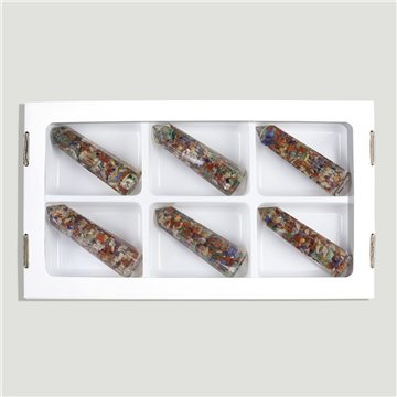 Ponta. Orgonite mix. aprox. 7,5x2cm