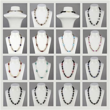 Colar cristal facetado com ágata sortida. aprox.