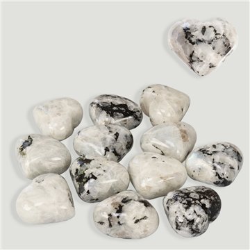 Corazón mineral Piedra Luna. 40x45mm aprox.