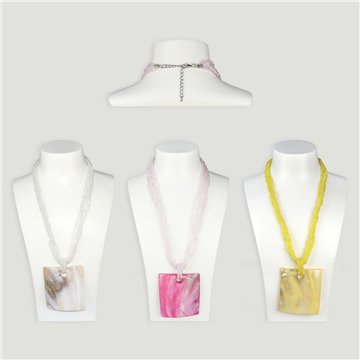 Collar nacar, rectangulo, col surt.