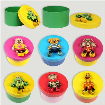 Caja cartón KIDS. Redonda. 9 cm