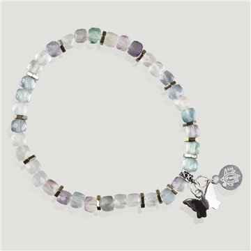 FOREST Silver Bracelet. Fluorite and Hematite