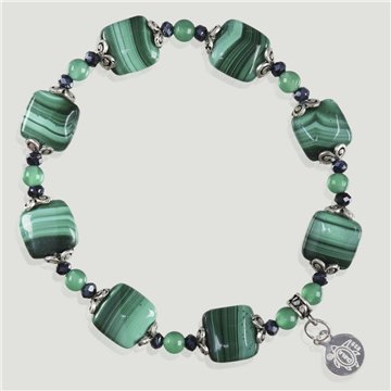 FOREST Silver Bracelet. Malachite Green Agate