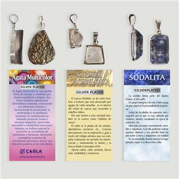 MINERAL SURTIDO. Colgante silverplated