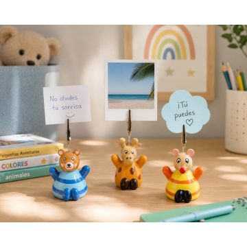 WOODEN ANIMAL COLLECTION. Porta Fotos madera.