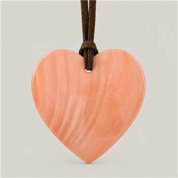 Colg nacar cordon cue Corazon naranja