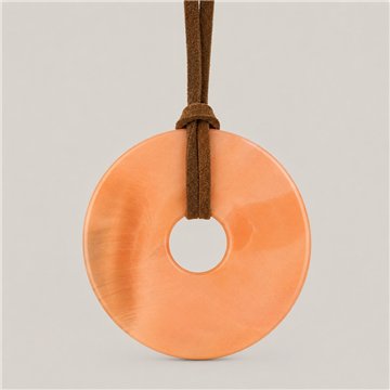 Colg nacar cordon cuero Don naranja