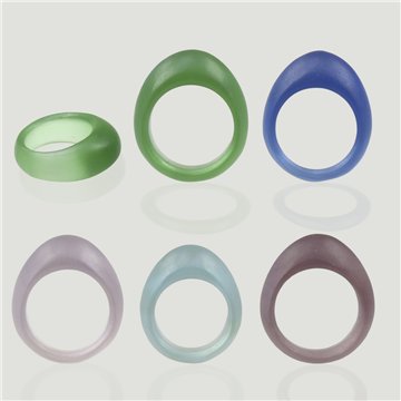 Oval Ring. Frosted Crystal. Assorted Sizes