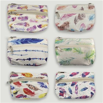 Porte-monnaie. 14. 100% Polyester. Plumes