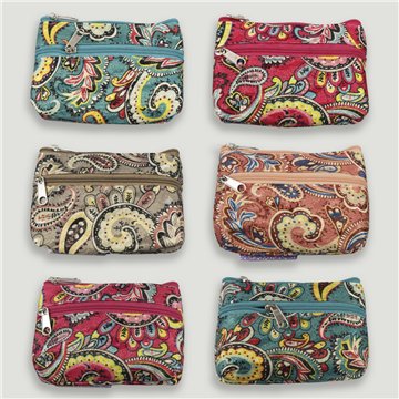 Porta-moedas. 22. 100% Poliéster. Paisley