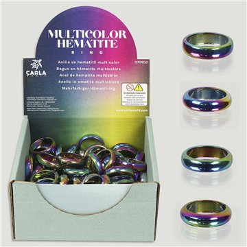 HEMATITE MULTICOLOR RING. Bague hématite.