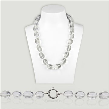 Collar rodado con cierre. Cristal roca