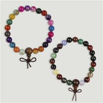 Pulseira multicolorida de ágata tibetana rosário MALA