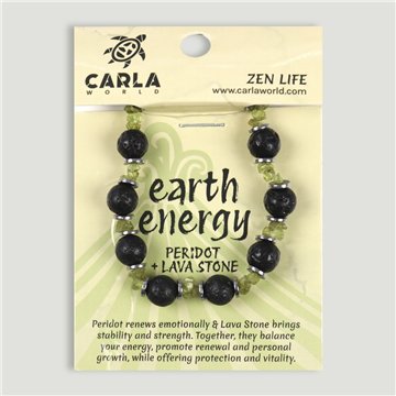 Elastic bracelet. 01. Peridot and Lava