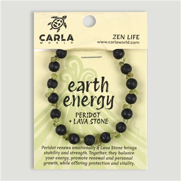 Pulsera elástica. 04. Peridoto y Lava