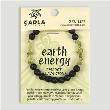 Pulsera elástica. 06. Peridoto y Lava