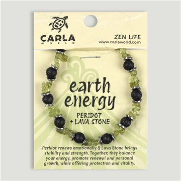 Elastic bracelet. 11. Peridot and Lava