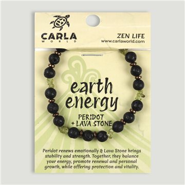 Pulsera elástica. 12. Peridoto y Lava