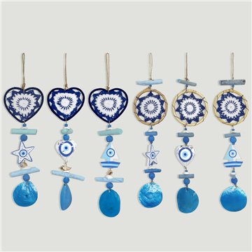 Móvil dreamcatcher- 12cm + figura de madera ojo + capi 45cm