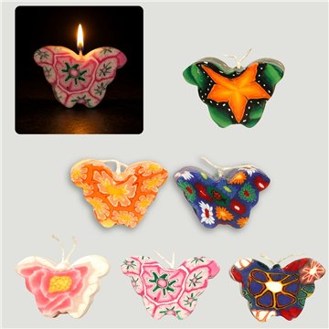 Animal bougie couleur papillon. 5x8cm env.