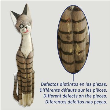 Gato madera. DEFECTUOSO. 100cm