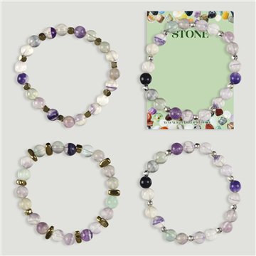 Bracelet. Fluorite et Hématite. Assortis