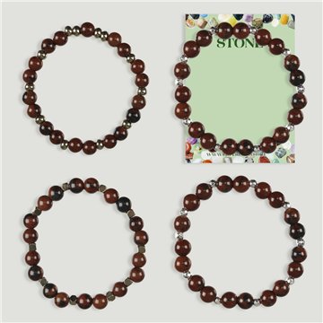 Bracelet. Obsidienne acajou et Hématite. Assortis