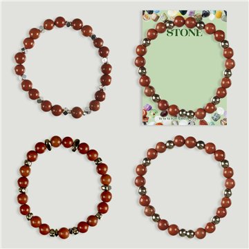 Bracelet. Jaspe Rouge et Hématite. Assortis