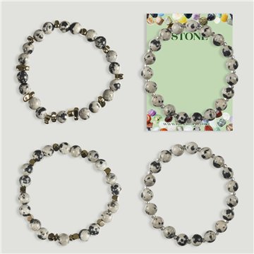 Bracelet. Jaspe Dalmatien et Hématite. Assortis