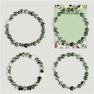 Bracelet. Agate Arbre et Hématite. Assortis