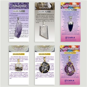 Mineral surtido. Colgante Silver/Golden plated. Formas surtidas