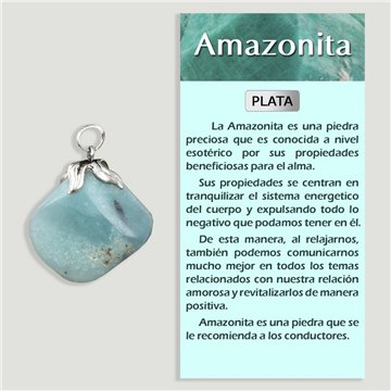 AMAZONITA. Colgante Plata rodado
