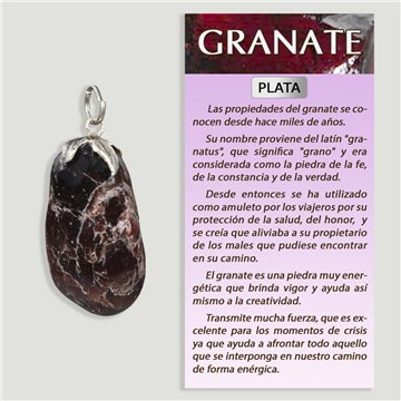 GRANATE. Colgante Plata rodado