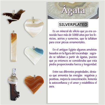 ÁGATA. Pingente Silver plated. Formas sortidas