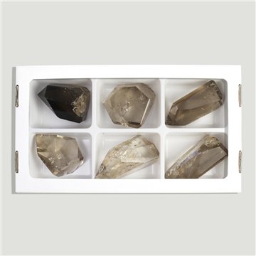 Pointe / forme polie Quartz Fumé. 130-190gr