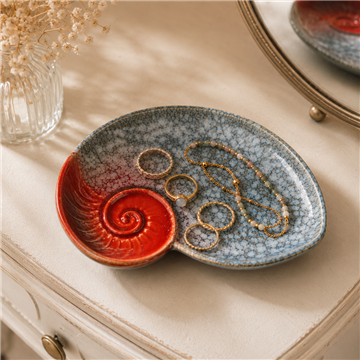 Placa de cerâmica. Modelo Nautilus. 14,5x18x2,5cm