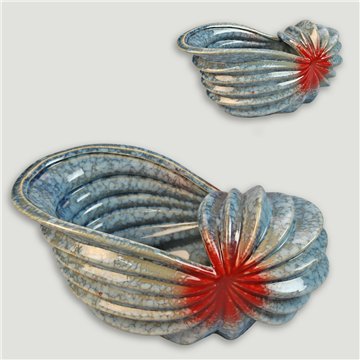 Vase coquillage en céramique. Modèle de coquille de mer. 19,5x10x9,5cm