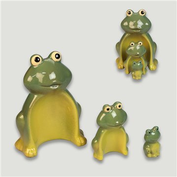 Set familia 3 Ranas. Cerámica. 12x16/6x9/3x5cm.