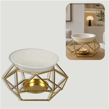 Metal burner plus ceramic bowl 13x11x7.5cm
