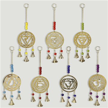 Chakra mobile en laiton avec cloche 7,5x23