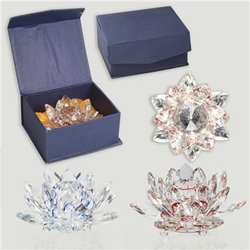 Crystal flower candle holder. Assorted colors. 11x5.5cm
