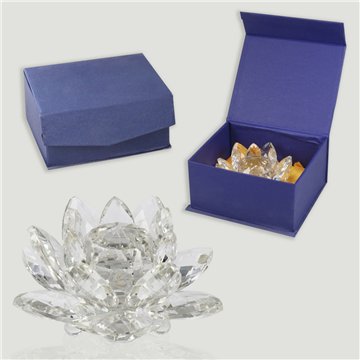 Artesanía cristal Flor transparente. 14x6,5cm.