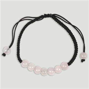 Pulsera hilo 7 bolitas Cuarzo Rosa 6mm