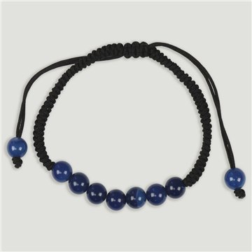Pulsera hilo 7 bolitas AGATA azul 6mm