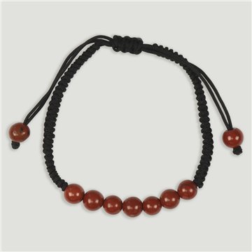 Pulsera hilo 7 bolitas Jaspe Rojo 6mm