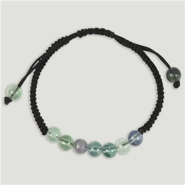 Pulsera hilo 7 bolitas Fluorita 6mm